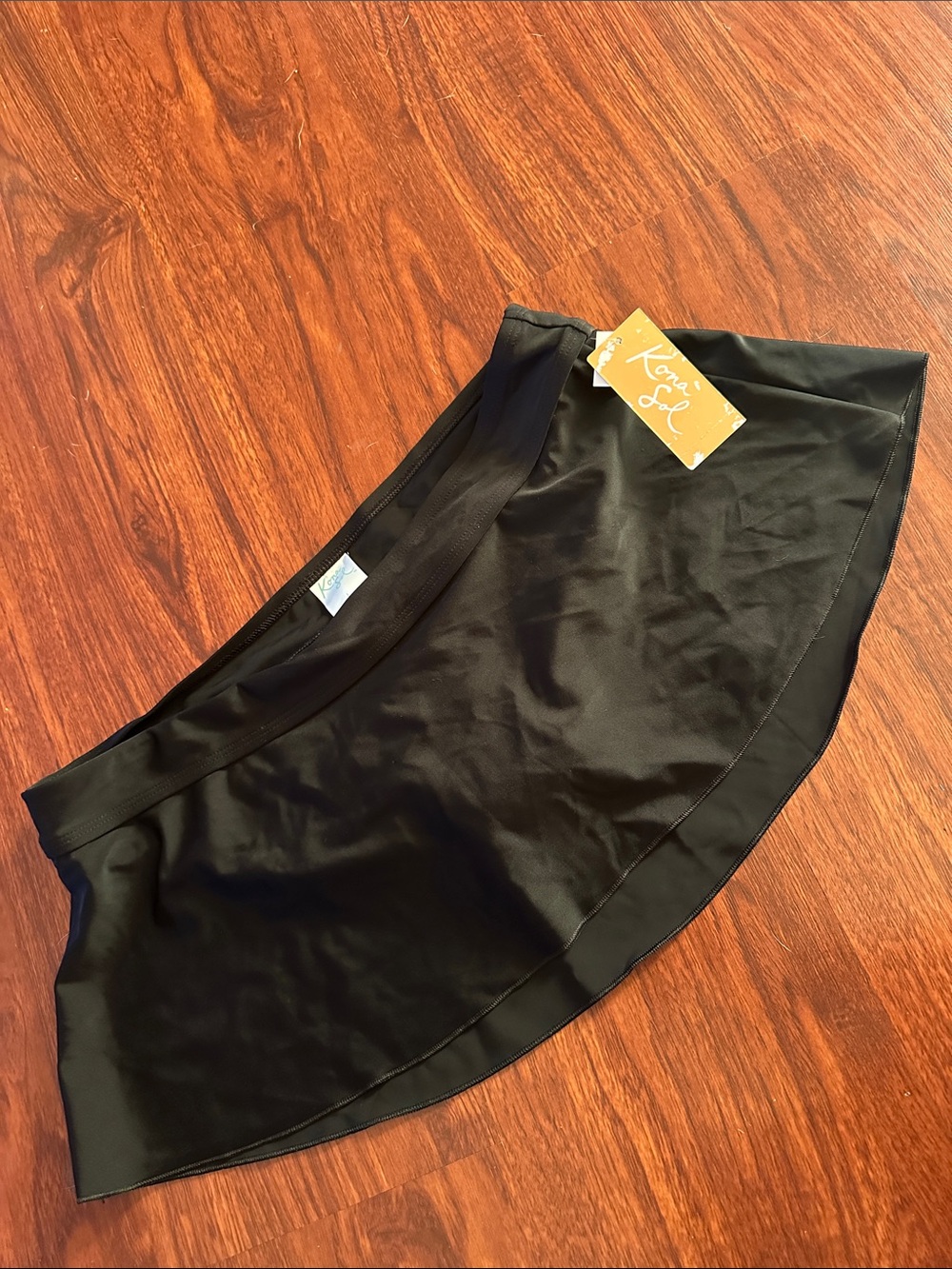 BNWT Kona Sol Black Circle Skater bikini  bottom /skirt size large